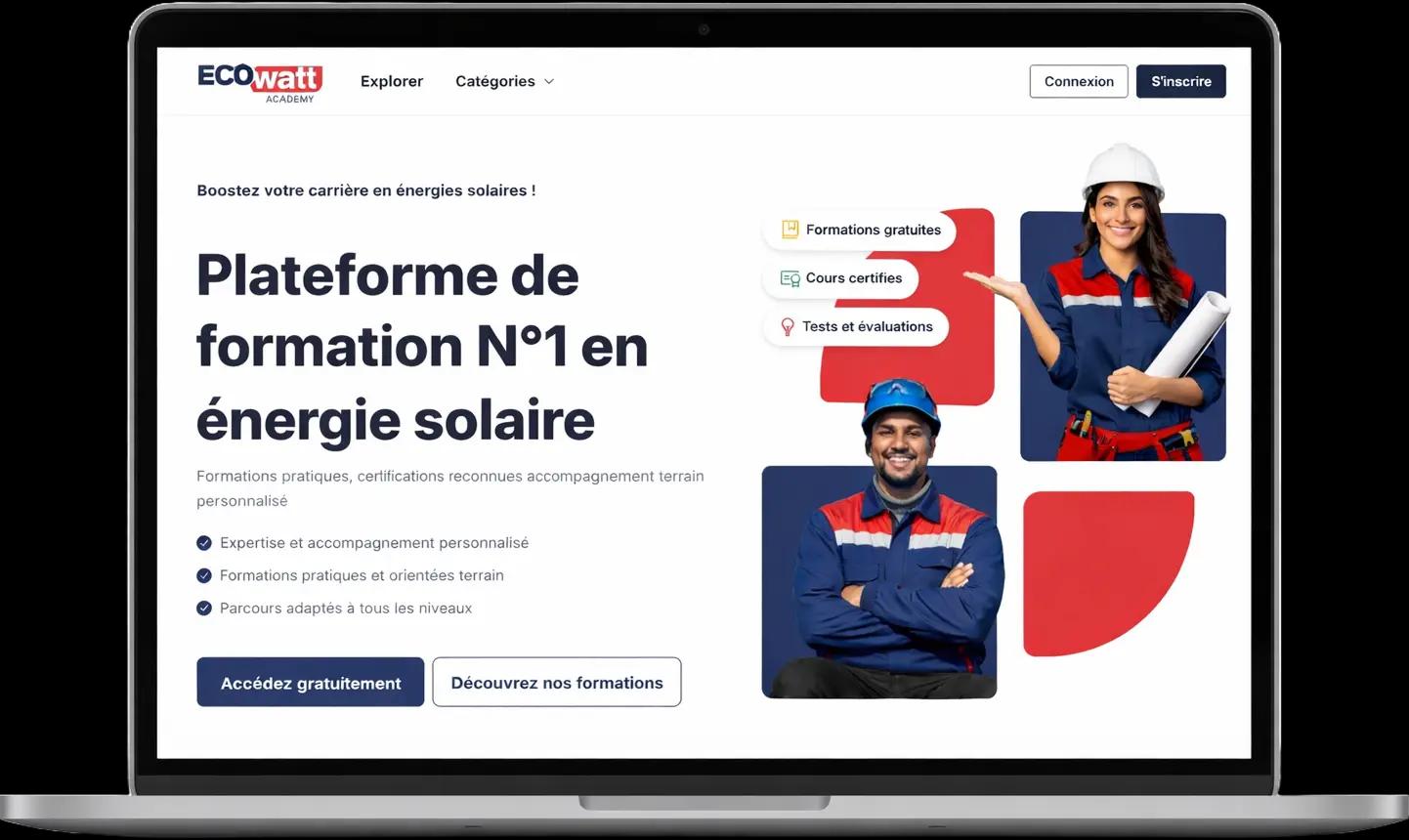 Aperçu de la plateforme Ecowatt Academy